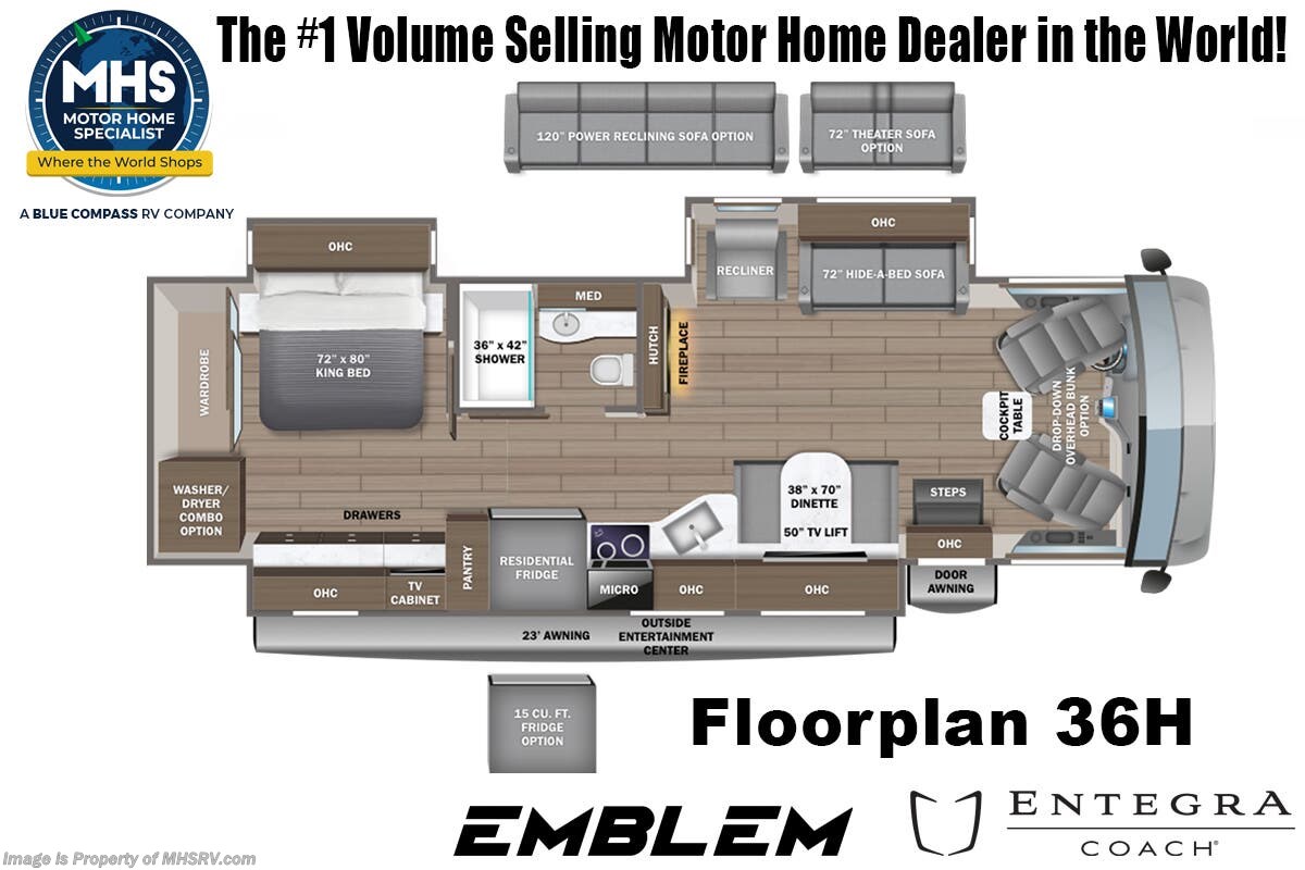 Floorplan of 2025 Entegra Coach Emblem 36H