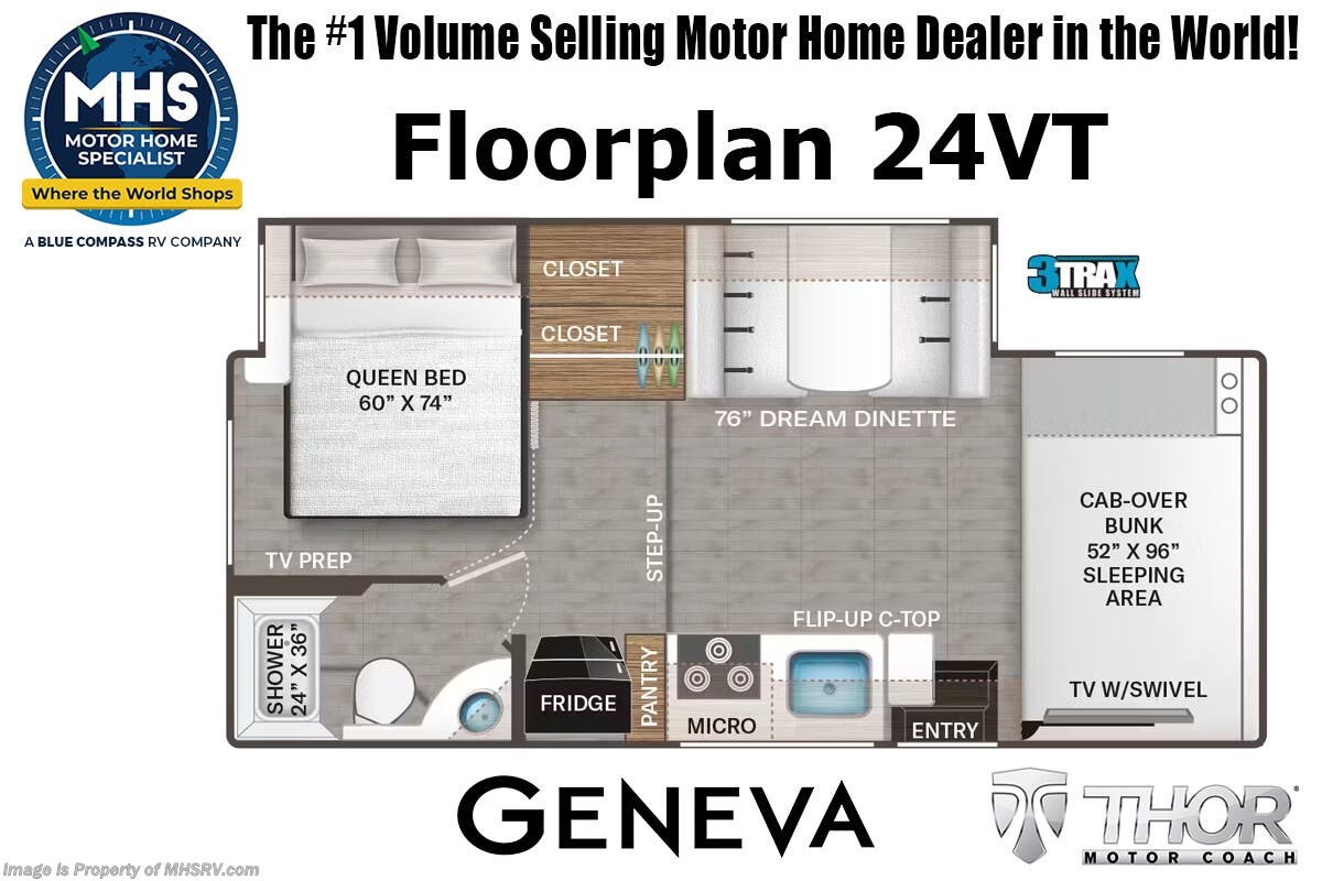 Floorplan of 2025 Thor Motor Coach Geneva 24VT