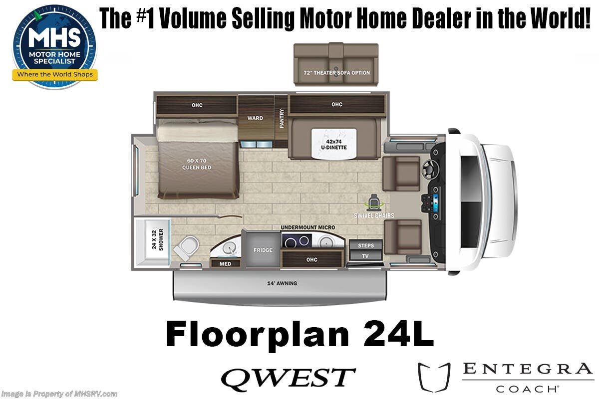 Floorplan of 2025 Entegra Coach Qwest 24L