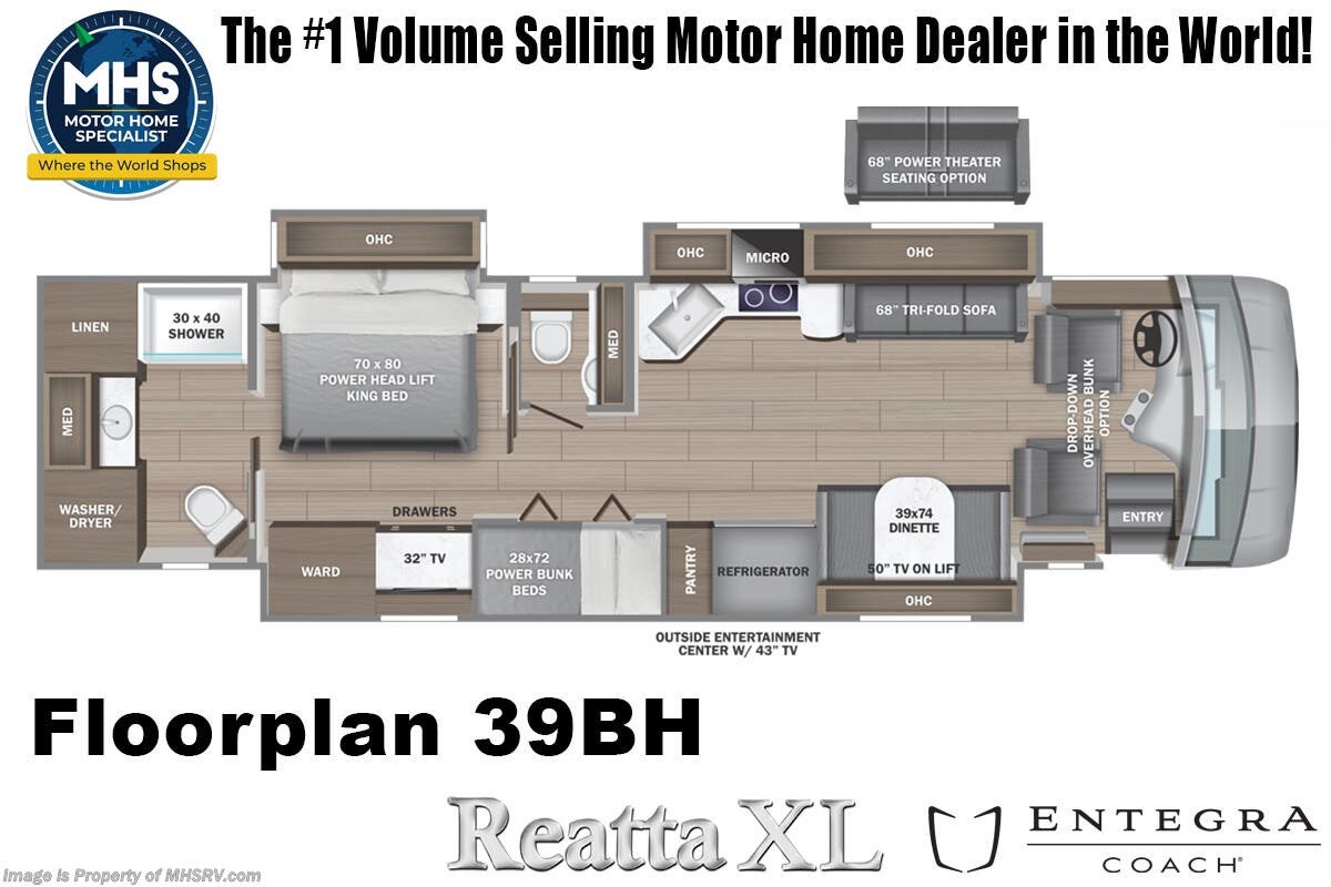 Floorplan of 2025 Entegra Coach Reatta XL 39BH