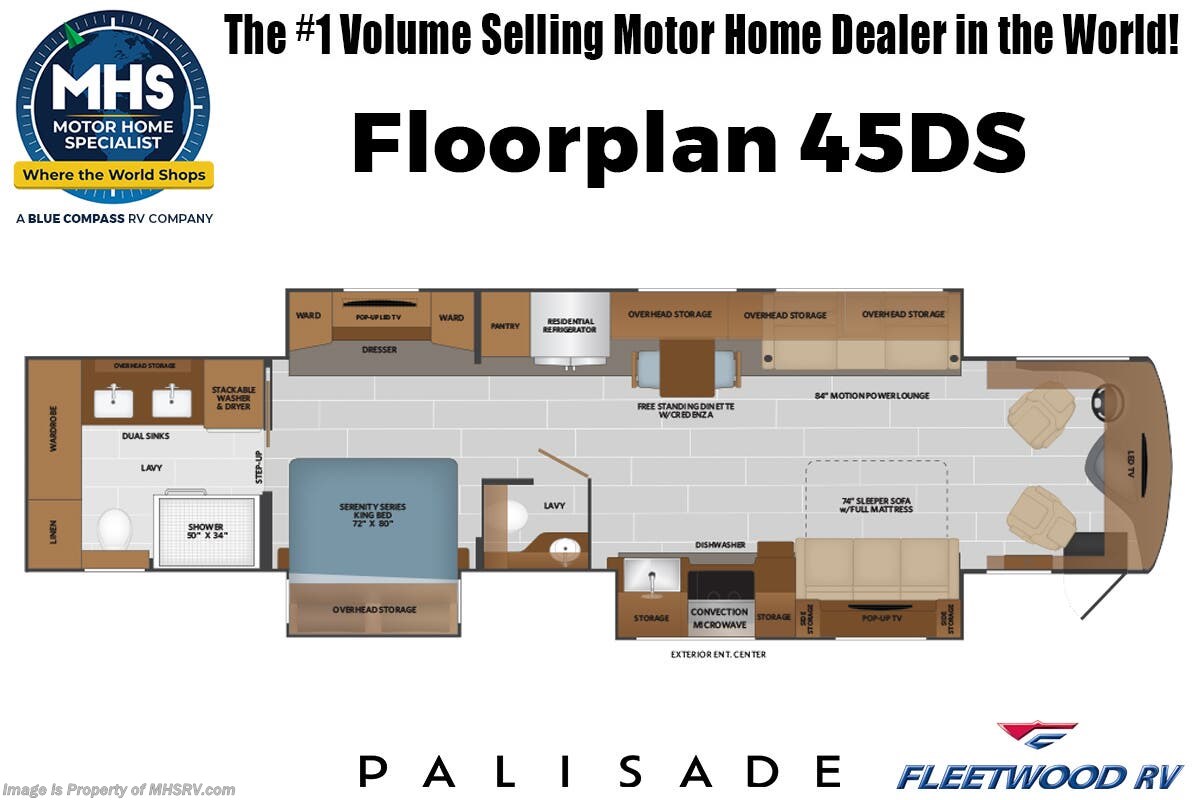 Floorplan of 2025 Fleetwood Palisade 45DS