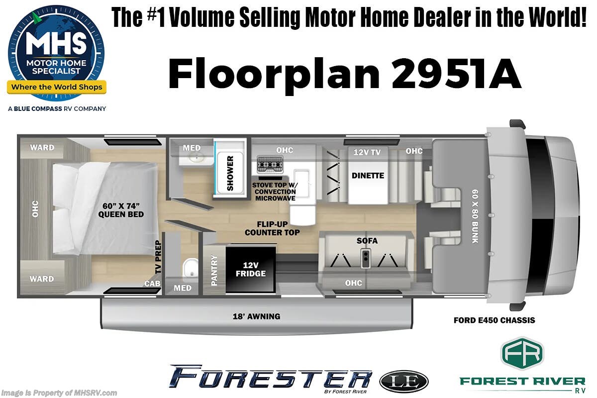 Floorplan of 2025 Forest River Forester LE 2951A