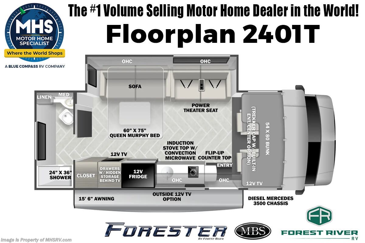Floorplan of 2025 Forest River Forester MBS 2401T