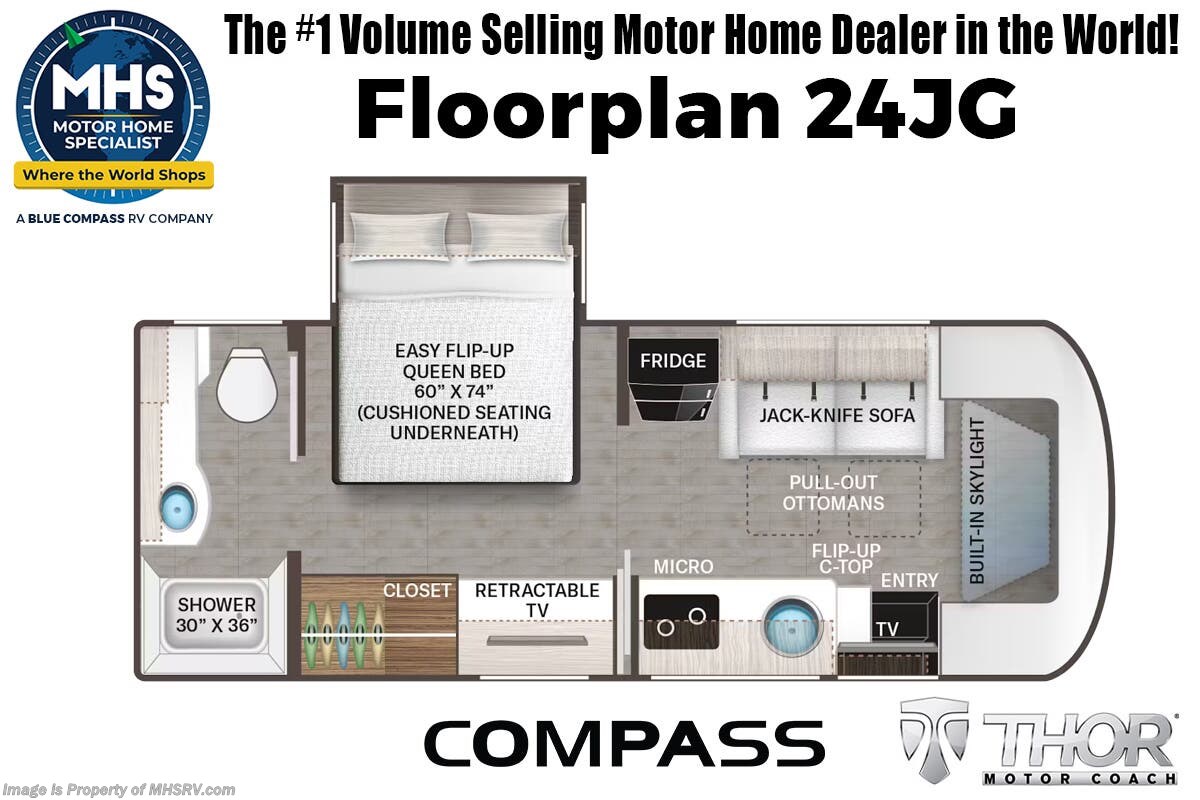 Floorplan of 2026 Thor Motor Coach Compass AWD 24JG