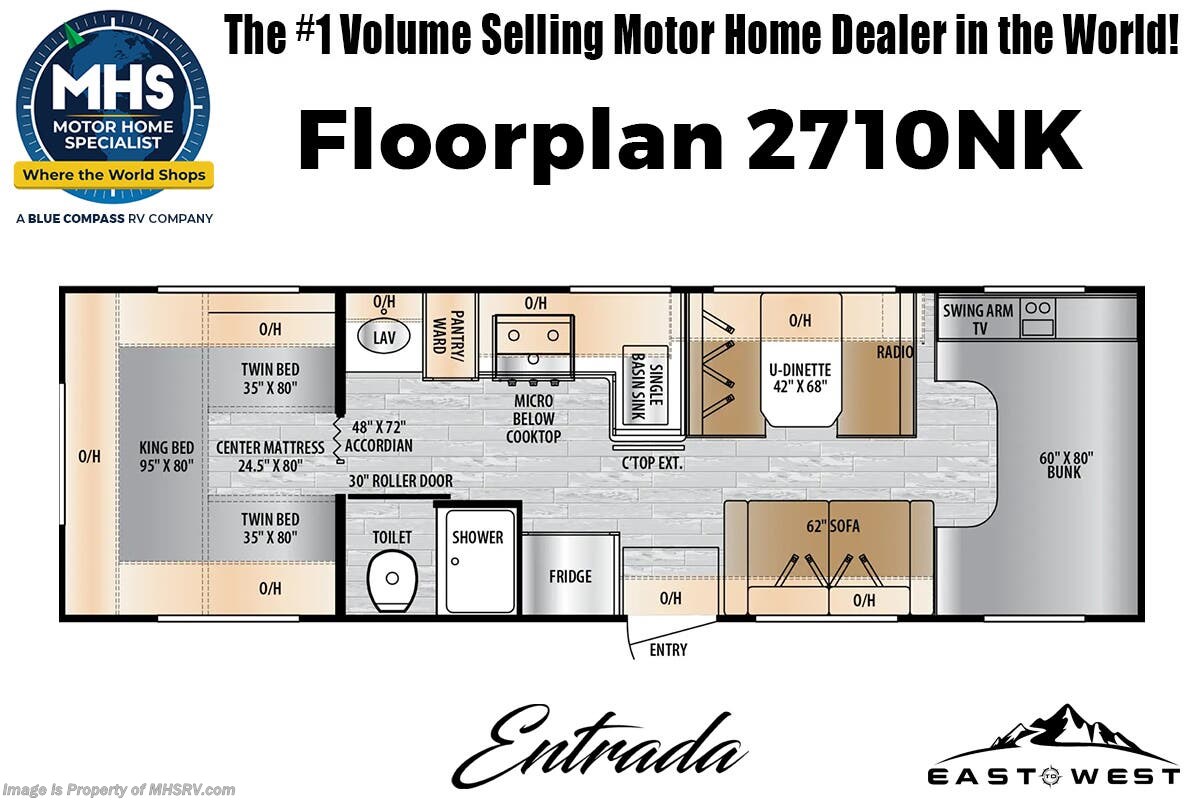 Floorplan of 2025 East to West Entrada 2710NK