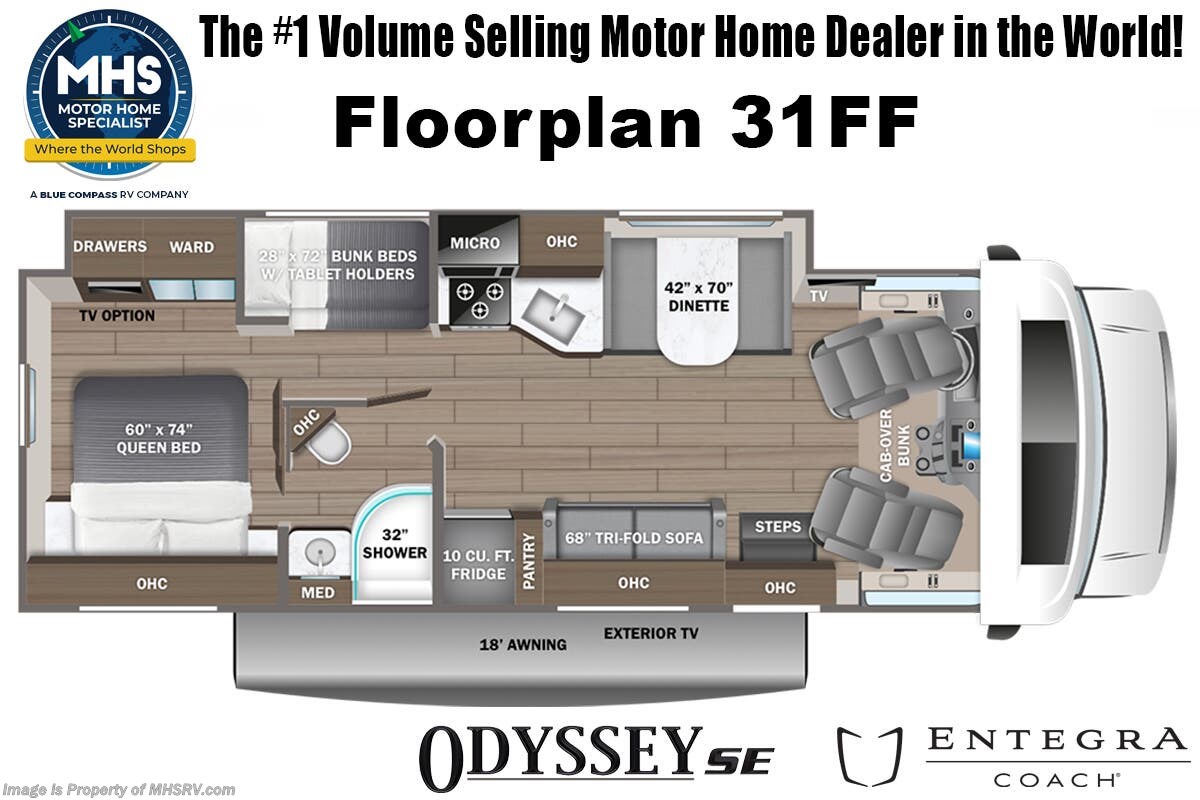 Floorplan of 2026 Entegra Coach Odyssey SE 31FF