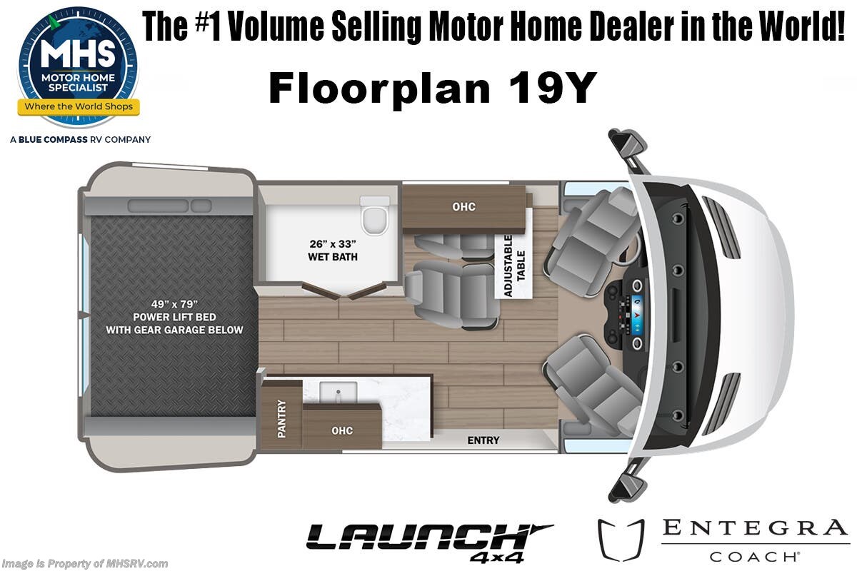 Floorplan of 2025 Entegra Coach Launch 19Y
