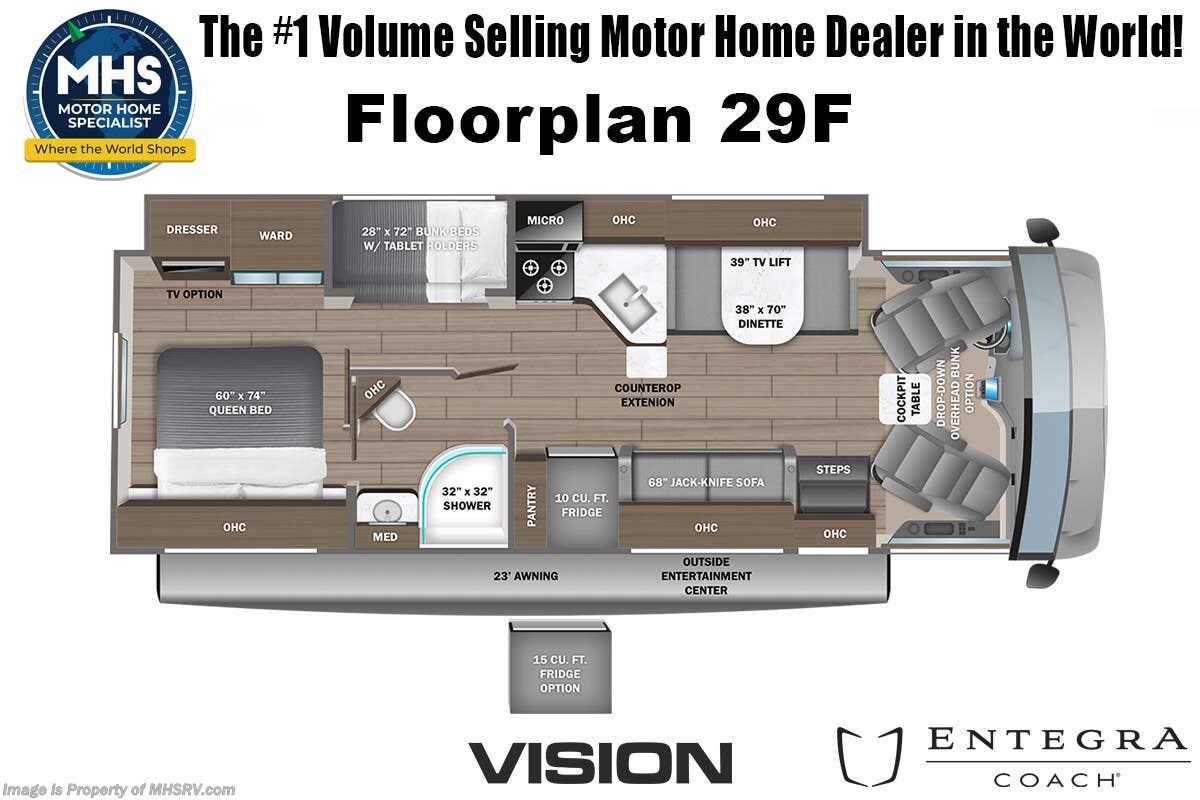 Floorplan of 2025 Entegra Coach Vision 29F