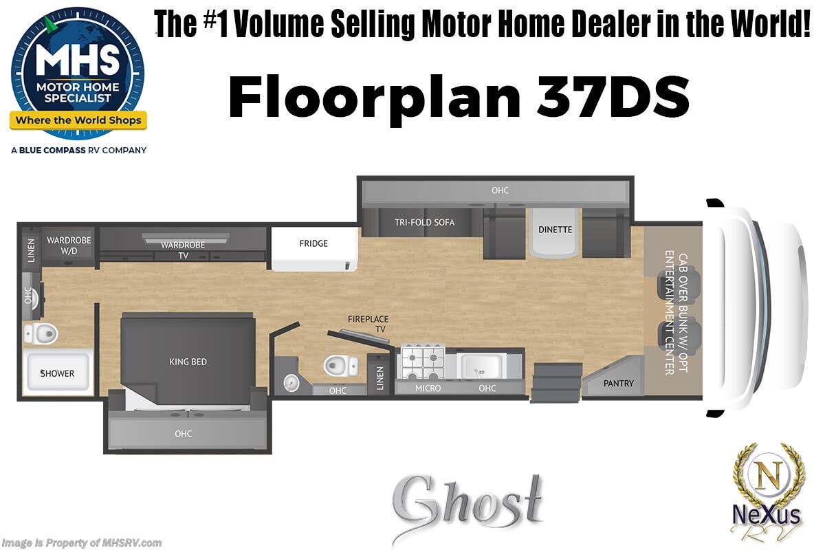 Floorplan of 2025 Nexus Ghost 37DS