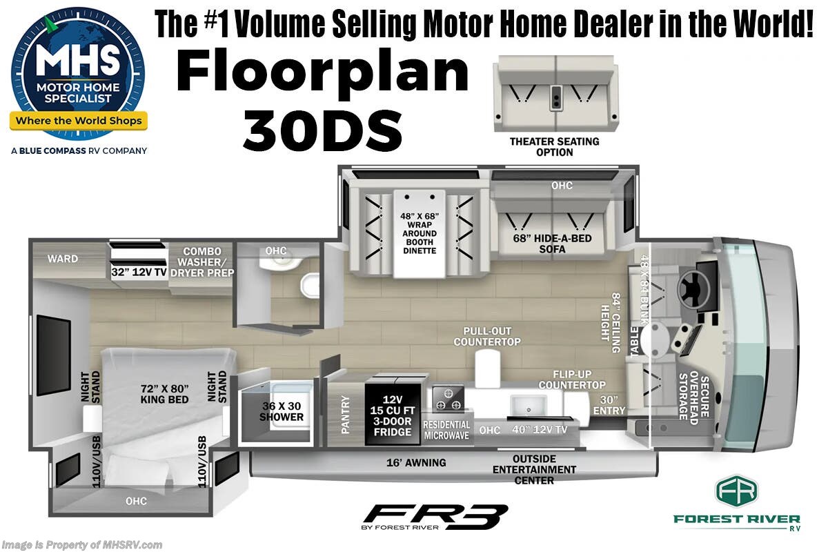 Floorplan of 2025 Forest River FR3 30DS