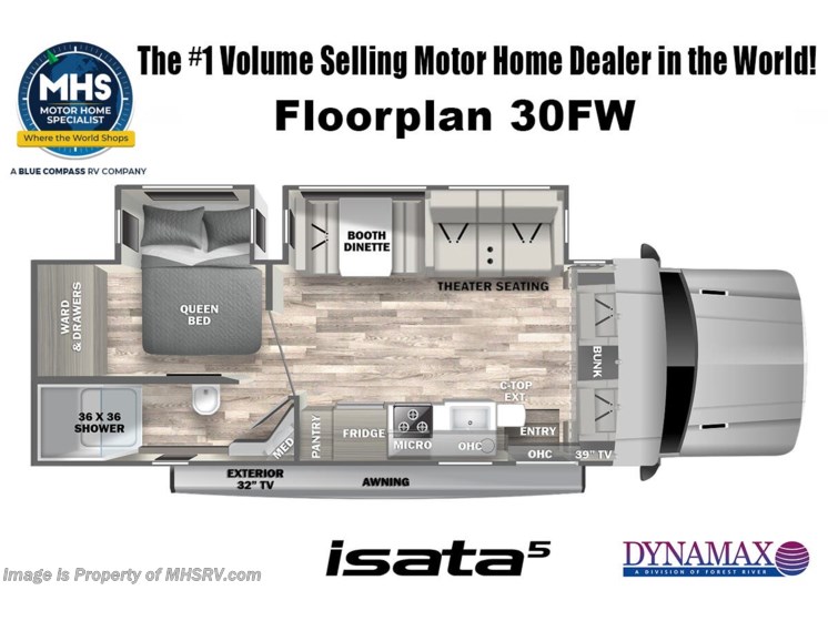 Email now about this 2026 Dynamax Corp Isata 5 Series 30FW! Floorplan of 2026 Dynamax Corp Isata 5 Series 30FW