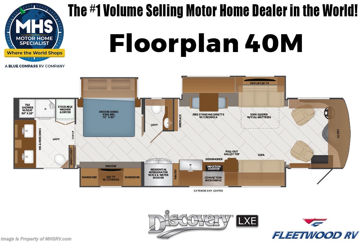 Floorplan of 2026 Fleetwood Discovery LXE 40M