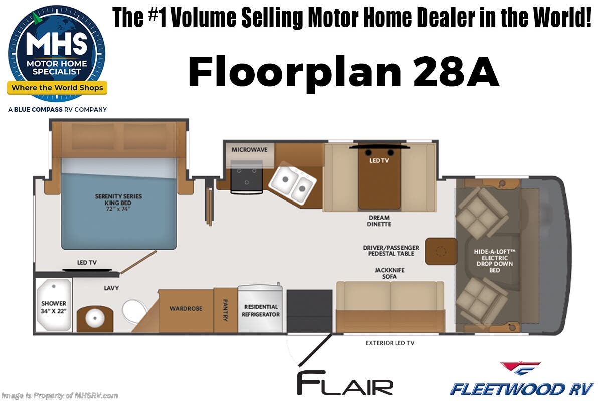 Floorplan of 2026 Fleetwood Flair 28A