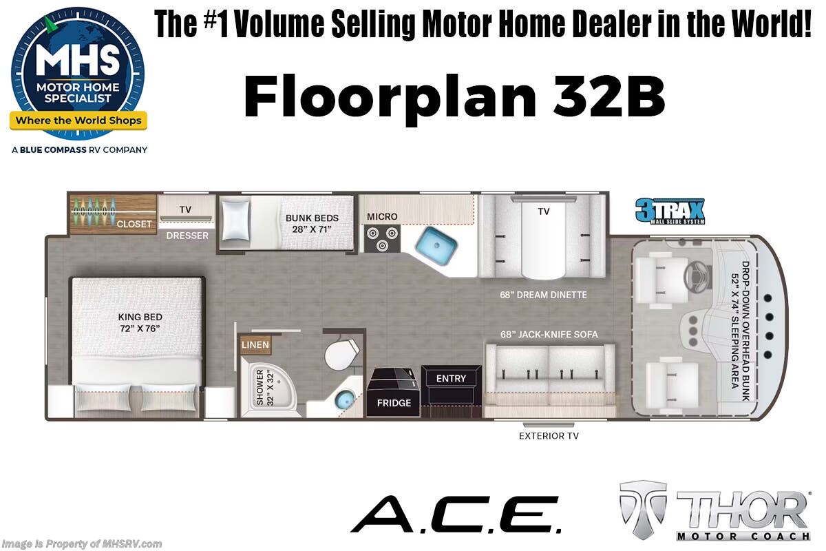 Floorplan of 2026 Thor Motor Coach A.C.E. 32B