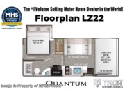 Call now about this 2026 Thor Motor Coach Quantum LZ22! Floorplan of 2026 Thor Motor Coach Quantum LZ22