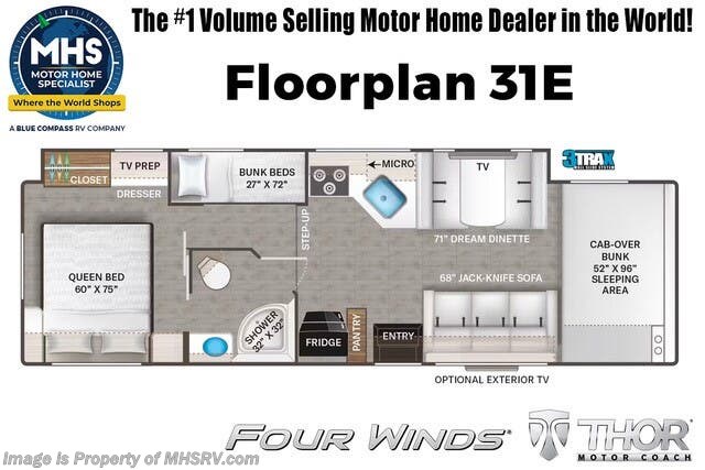 Floorplan of 2026 Thor Motor Coach Four Winds 31E