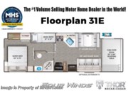 Call now about this 2026 Thor Motor Coach Four Winds 31E! Floorplan of 2026 Thor Motor Coach Four Winds 31E