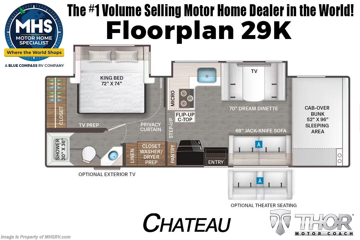 Floorplan of 2026 Thor Motor Coach Four Winds 29K