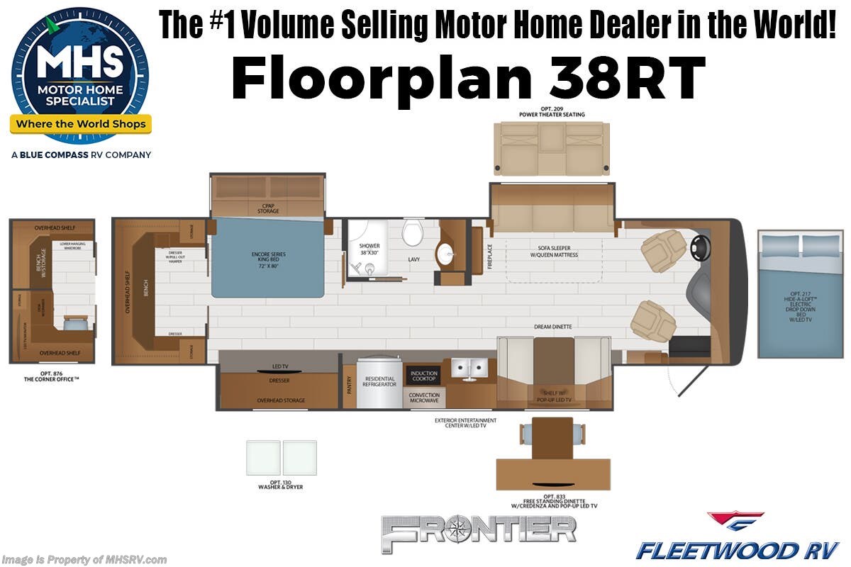 Floorplan of 2026 Fleetwood Frontier 38RT