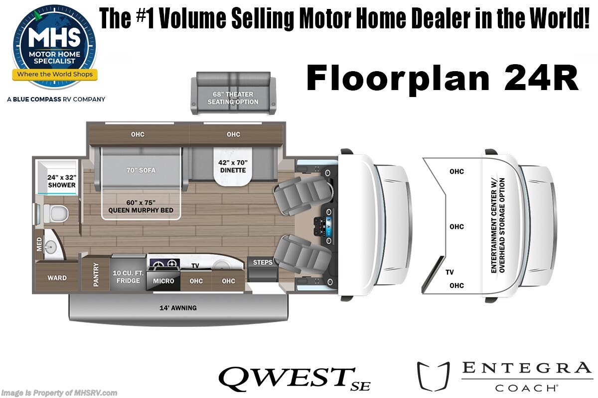 Floorplan of 2025 Entegra Coach Qwest SE 24R