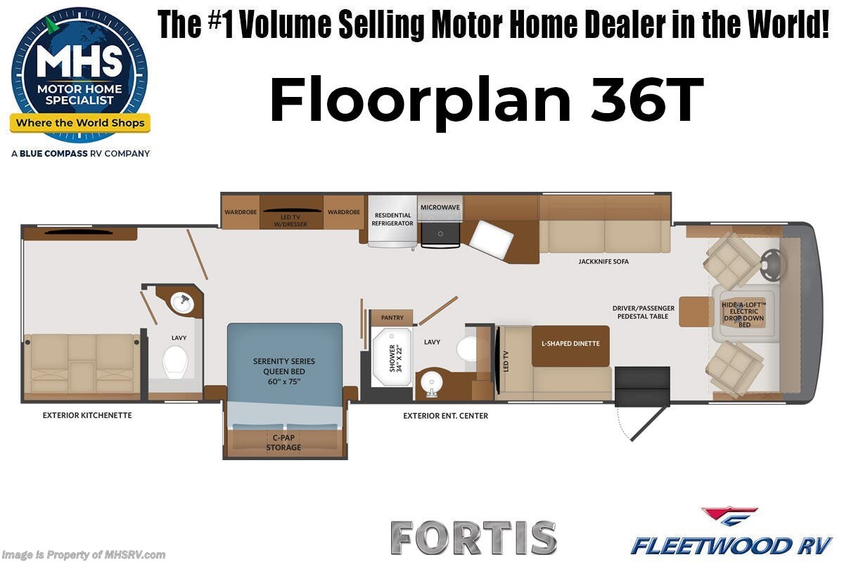 Floorplan of 2026 Fleetwood Fortis 36T