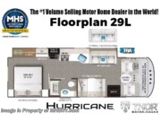 Call now about this 2026 Thor Motor Coach Hurricane 29L! Floorplan of 2026 Thor Motor Coach Hurricane 29L