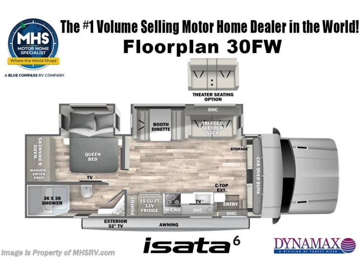 Email now about this 2026 Dynamax Corp Isata 6 Series 30FW! Floorplan of 2026 Dynamax Corp Isata 6 Series 30FW