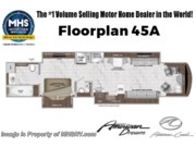 Call now about this 2026 American Coach American Dream 45A! Floorplan of 2026 American Coach American Dream 45A