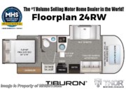 Call now about this 2026 Thor Motor Coach Tiburon 24RW! Floorplan of 2026 Thor Motor Coach Tiburon 24RW