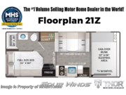 Contact us now about this 2026 Thor Motor Coach Four Winds 21Z! Floorplan of 2026 Thor Motor Coach Four Winds 21Z