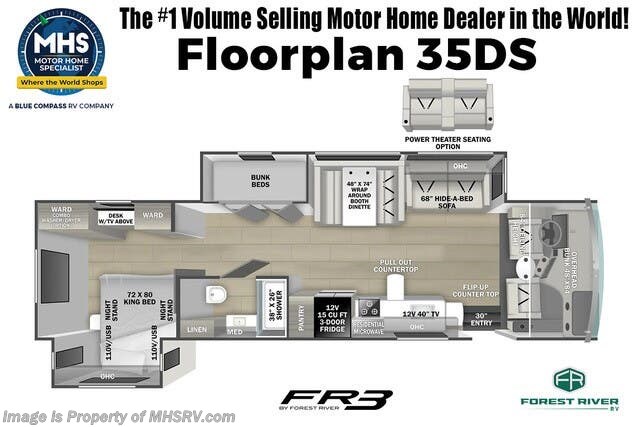 Floorplan of 2025 Forest River FR3 35DS