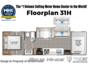 Call now about this 2026 Thor Motor Coach Four Winds 31H! Floorplan of 2026 Thor Motor Coach Four Winds 31H