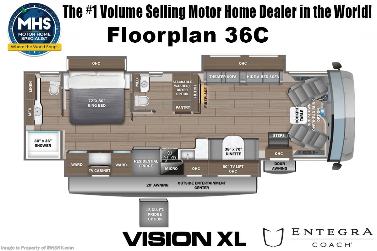 Floorplan of 2026 Entegra Coach Vision XL 36C