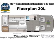 Call now about this 2026 Thor Motor Coach Tellaro Sport 20L! Floorplan of 2026 Thor Motor Coach Tellaro Sport 20L