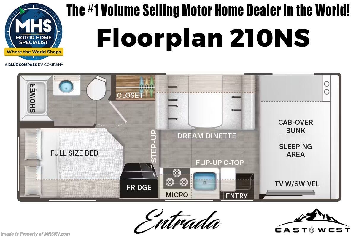 Call now about this 2026 East to West Entrada 210NS! Floorplan of 2026 East to West Entrada 210NS