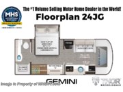 Call now about this 2026 Thor Motor Coach Gemini AWD 24JG! Floorplan of 2026 Thor Motor Coach Gemini AWD 24JG