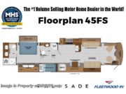 Call now about this 2026 Fleetwood Palisade 45FS! Floorplan of 2026 Fleetwood Palisade 45FS