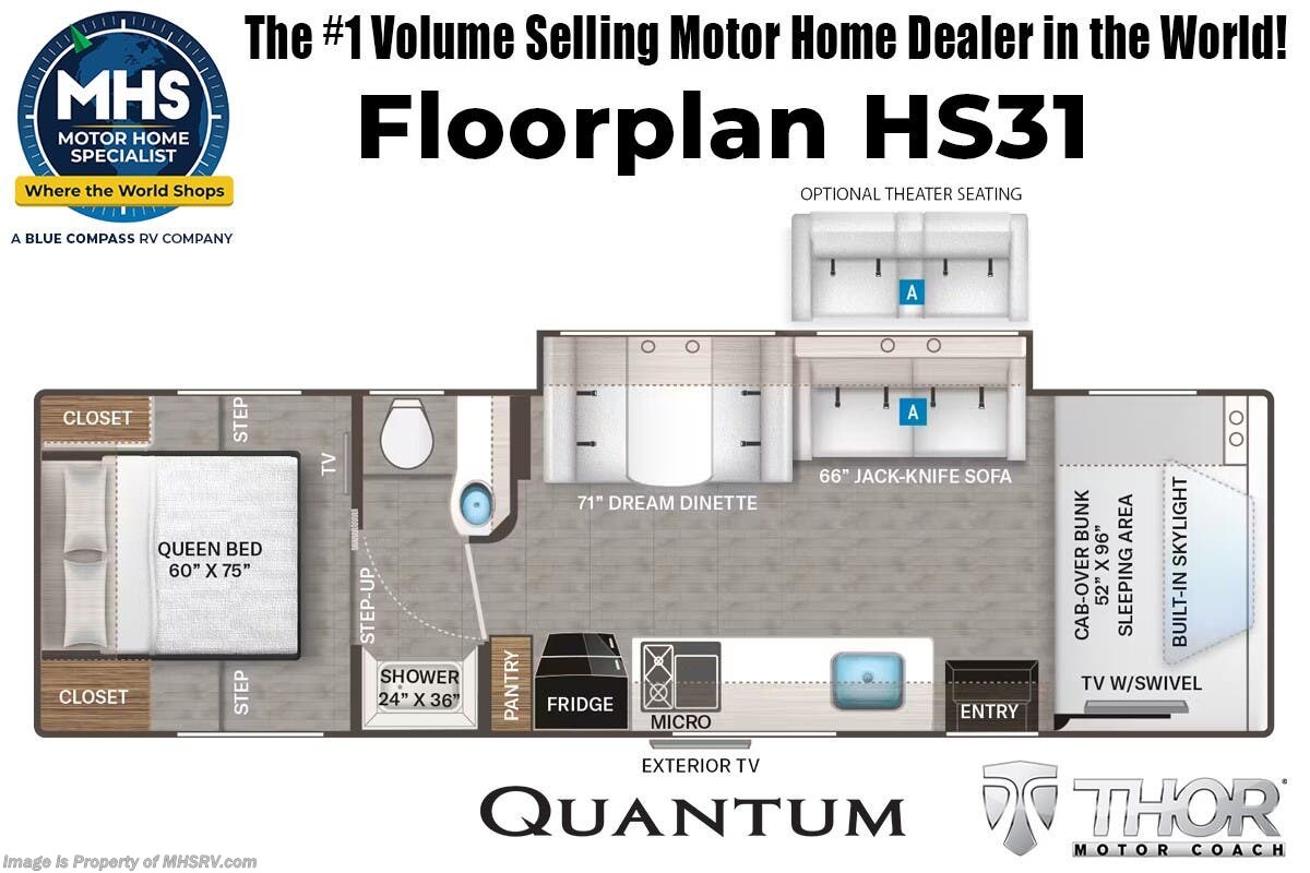 Floorplan of 2026 Thor Motor Coach Quantum HS31