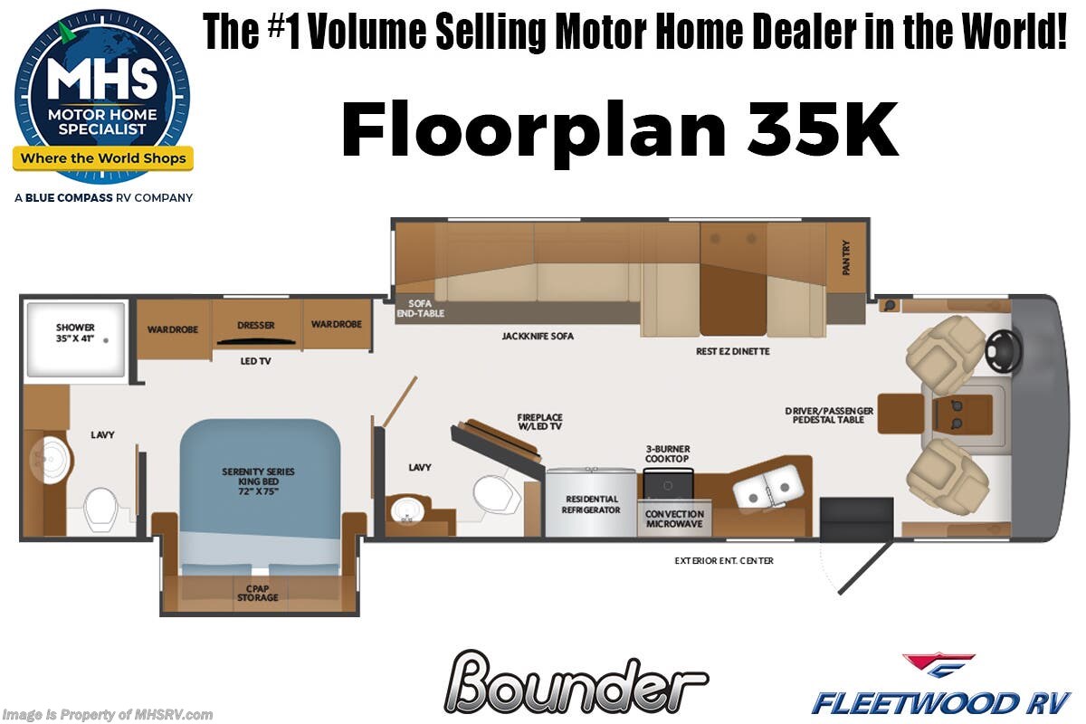 Floorplan of 2026 Fleetwood Bounder 35K