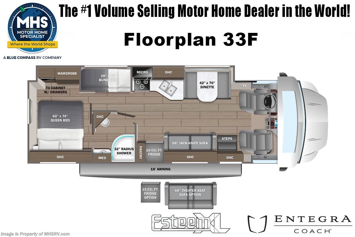 Floorplan of 2026 Entegra Coach Esteem XL 33F