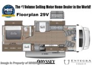 Call now about this 2026 Entegra Coach Odyssey 29V! Floorplan of 2026 Entegra Coach Odyssey 29V