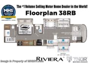 Call now about this 2026 Thor Motor Coach Riviera 38RB! Floorplan of 2026 Thor Motor Coach Riviera 38RB