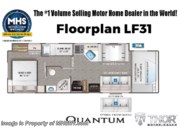 Call now about this 2025 Thor Motor Coach Quantum LF31! Floorplan of 2025 Thor Motor Coach Quantum LF31