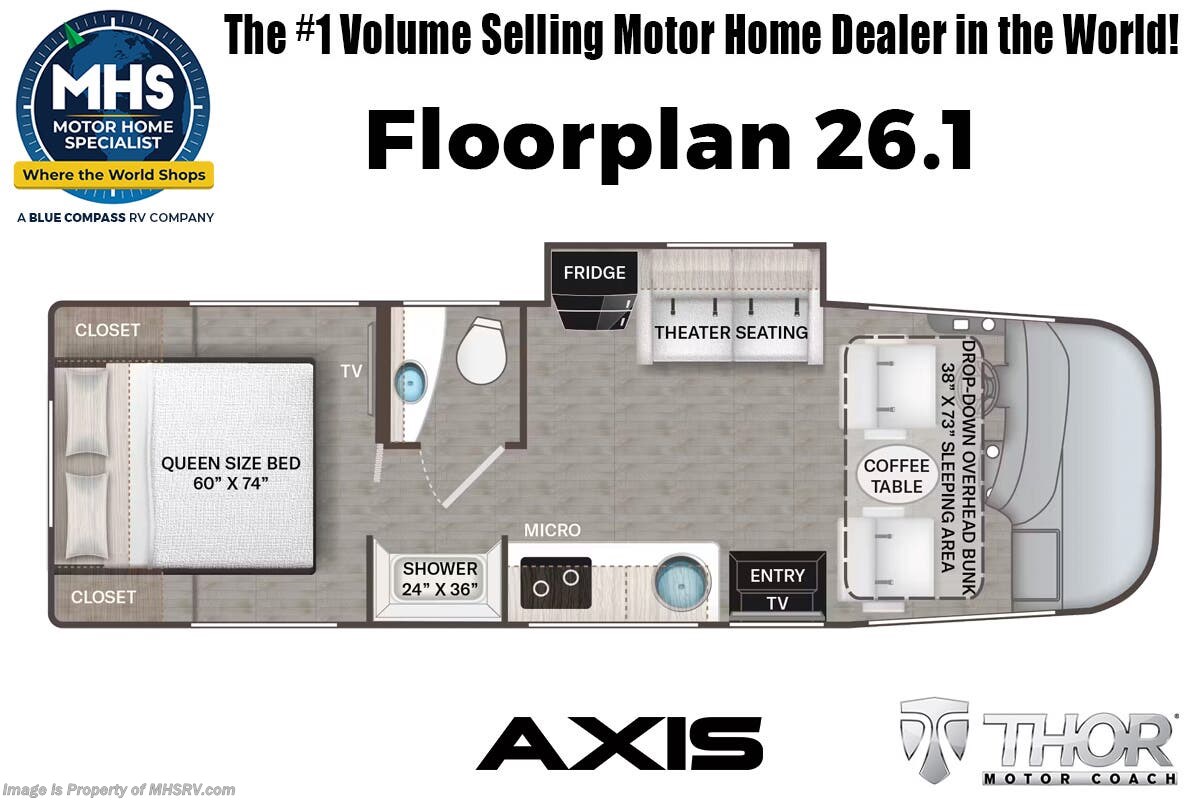 Floorplan of 2026 Thor Motor Coach Axis 26.1