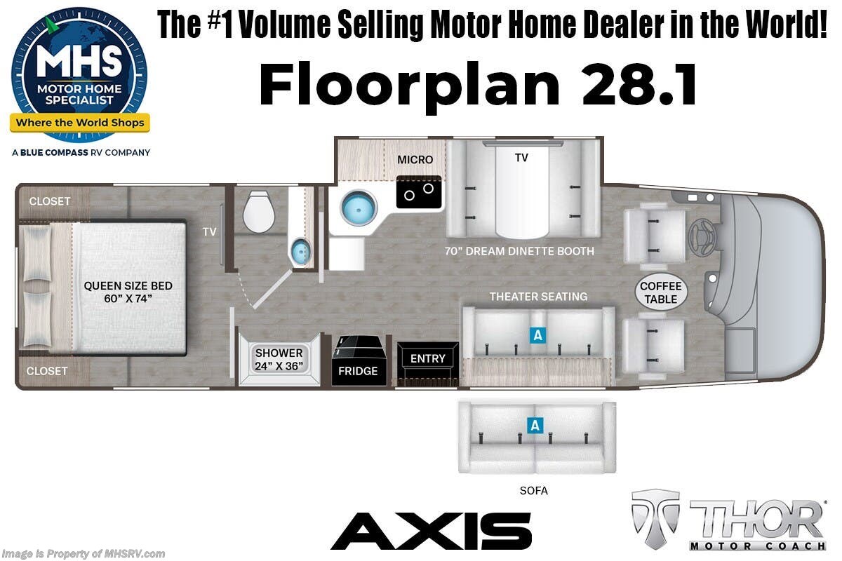 Floorplan of 2026 Thor Motor Coach Axis 28.1