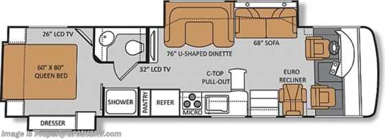 2013 Thor Motor Coach Palazzo Diesel RV for Sale W/2 Slides (33.1) Floorplan