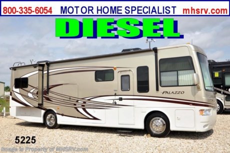 &lt;a href=&quot;http://www.mhsrv.com/thor-motor-coach/&quot;&gt;&lt;img src=&quot;http://www.mhsrv.com/images/sold-thor.jpg&quot; width=&quot;383&quot; height=&quot;141&quot; border=&quot;0&quot; /&gt;&lt;/a&gt; YEAR END CLOSE OUT! Best Prices of the Year + $2,000 Visa Gift Card with Purchase &amp; MHSRV will donate $1,000 to Cook Children&#39;s Hospital Starting Oct. 16th - Dec. 29th, 2012. Call 800-335-6054 or Visit MHSRV.com for Our Year End Close Out Price! /TX 11/14/12/ &lt;object width=&quot;400&quot; height=&quot;300&quot;&gt;&lt;param name=&quot;movie&quot; value=&quot;http://www.youtube.com/v/_D_MrYPO4yY?version=3&amp;amp;hl=en_US&quot;&gt;&lt;/param&gt;&lt;param name=&quot;allowFullScreen&quot; value=&quot;true&quot;&gt;&lt;/param&gt;&lt;param name=&quot;allowscriptaccess&quot; value=&quot;always&quot;&gt;&lt;/param&gt;&lt;embed src=&quot;http://www.youtube.com/v/_D_MrYPO4yY?version=3&amp;amp;hl=en_US&quot; type=&quot;application/x-shockwave-flash&quot; width=&quot;400&quot; height=&quot;300&quot; allowscriptaccess=&quot;always&quot; allowfullscreen=&quot;true&quot;&gt;&lt;/embed&gt;&lt;/object&gt; MSRP $191,190. New 2013 Thor Motor Coach Palazzo Diesel Pusher. Model 33.1. This Diesel Pusher RV measures approximately 34 feet 5 inches in length and features (2) slide-out rooms. Optional equipment includes a luxury cherry wood package, Cinnamon Shore full body paint exterior, Summer Song interior decor, exterior LCD TV, invisible front paint protection, dual pane windows, power driver&#39;s seat. The 2013 Palazzo also features a 300 HP Cummins diesel engine with 660 lbs. of torque, Freightliner XC chassis, 6000 Onan diesel generator with AGS, 2000 watt inverter, LCD TV/DVD, residential refrigerator, solid surface countertops, Beauflor flooring, (2) ducted roof A/C units, 3-camera monitoring system, one piece windshield, fiberglass storage compartments, fully automatic hydraulic leveling system, automatic entry step, electric patio awning and much more. CALL MOTOR HOME SPECIALIST at 800-335-6054 or Visit MHSRV .com FOR ADDITONAL PHOTOS, DETAILS, BROCHURE, FACTORY WINDOW STICKER, VIDEOS &amp; MORE.