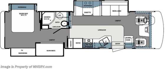 2012 Forest River Georgetown XL W/3 Slides 350 Bunk House RV for Sale Floorplan