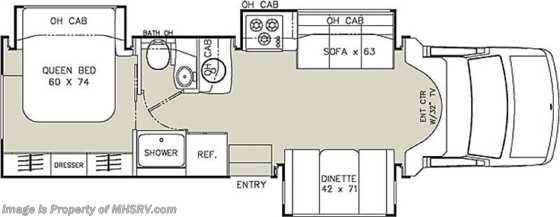 2013 Coachmen Concord Class C RV for Sale (300TS) W/3 Slides Floorplan