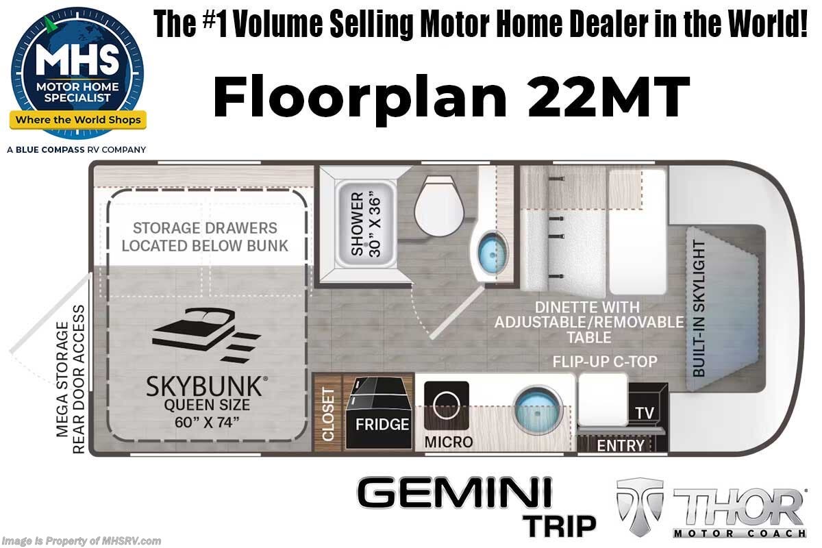 Floorplan of 2026 Thor Motor Coach Gemini Trip 22MT